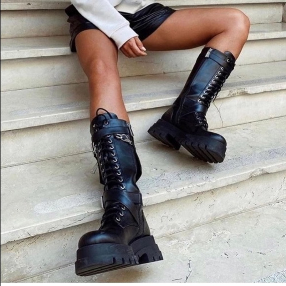 Zara Combat Boots with Pocket
